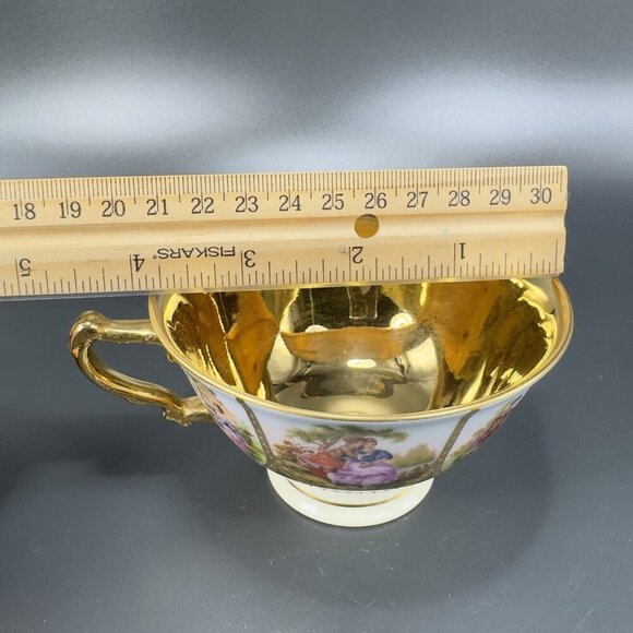 NC Western Germany Love Story Set Teacup Saucer Set Fine Porcelain Heavy Gold - Picture 6 of 16